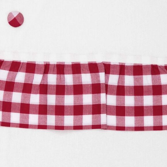 Christmas Stocking Red White Buffalo Plaid Holiday Ruffle Farmhouse Cottage New - Picture 3 of 3